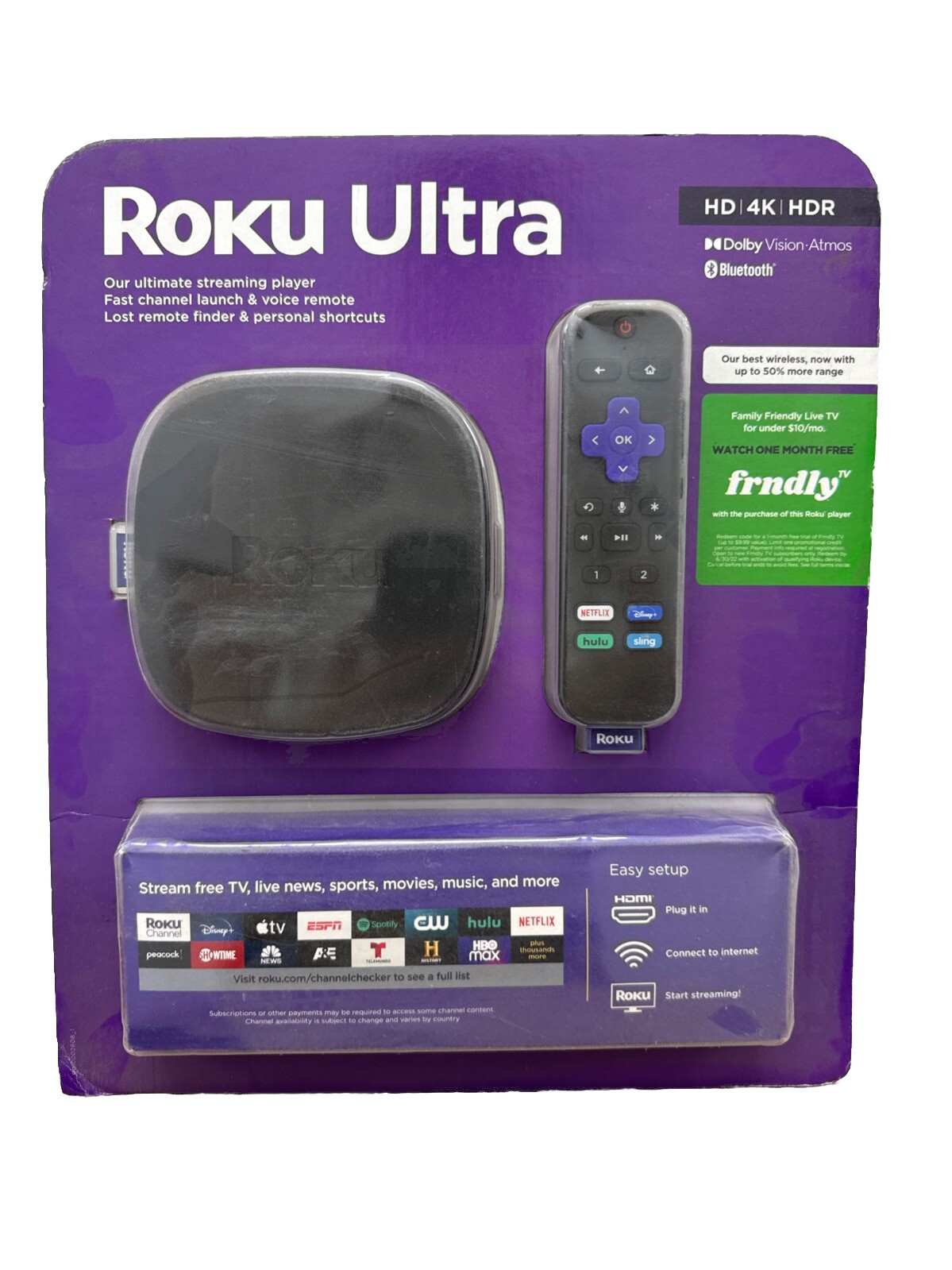 Roku 4 4400R HD & 4K UHD Streaming Media Player – Black