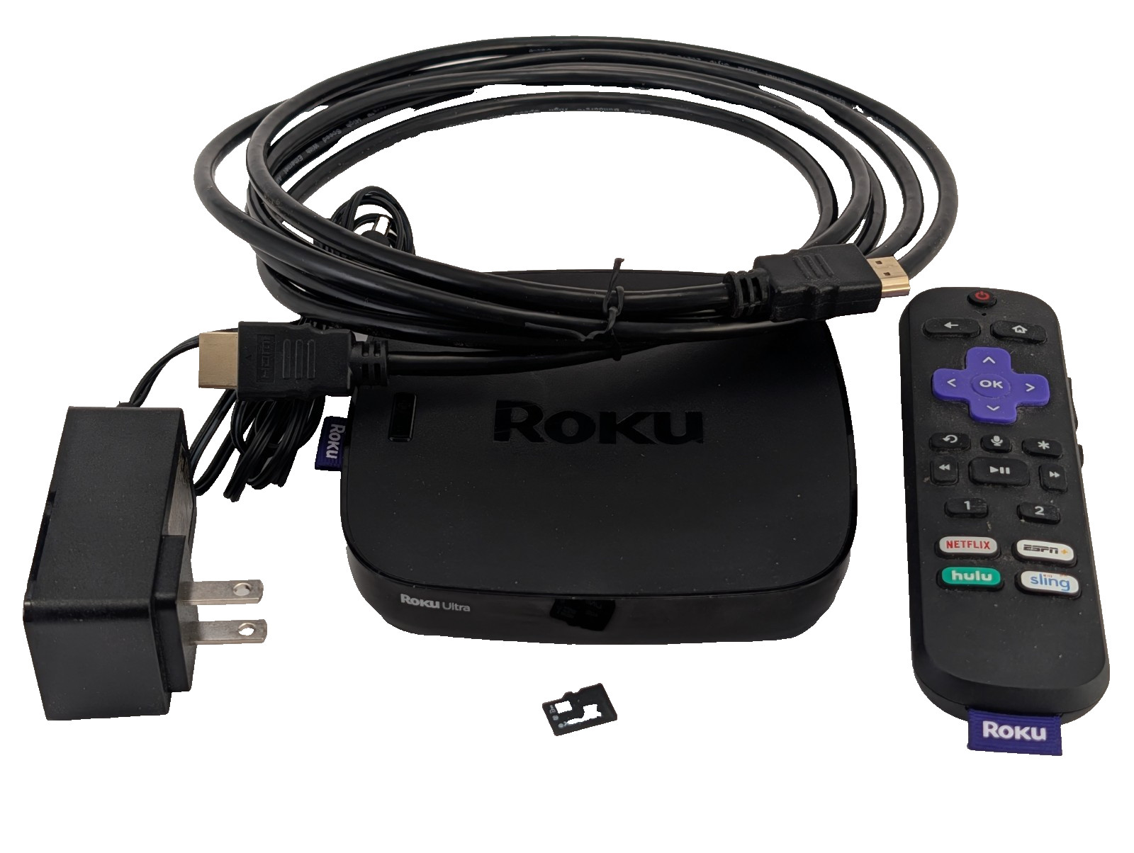 Roku Ultra 4K HDR Streaming Player with Remote, 4GB Card and 10′ HDMI Cable