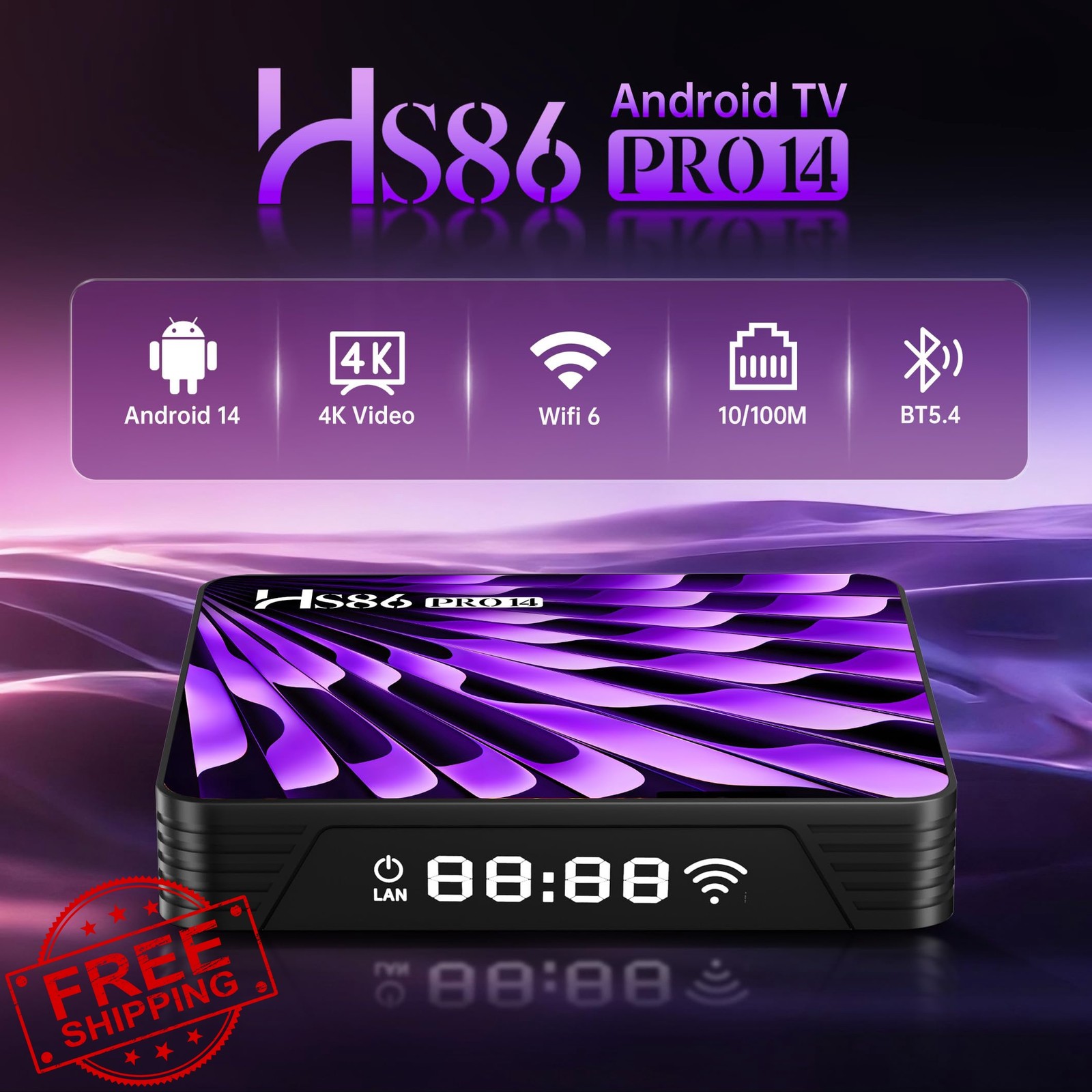 ADDCOLOR HS86 PRO Android 14 TV Box 2+16G 4K WiFi