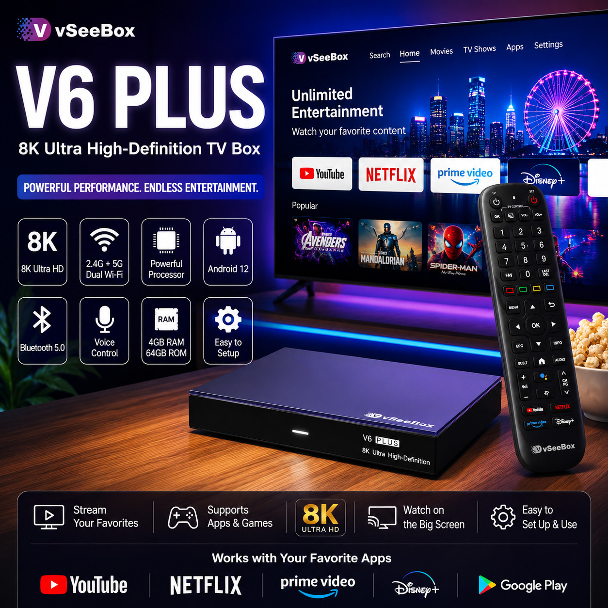 New vSeeBox V6 Plus | Free Shipping | Returns Accepted