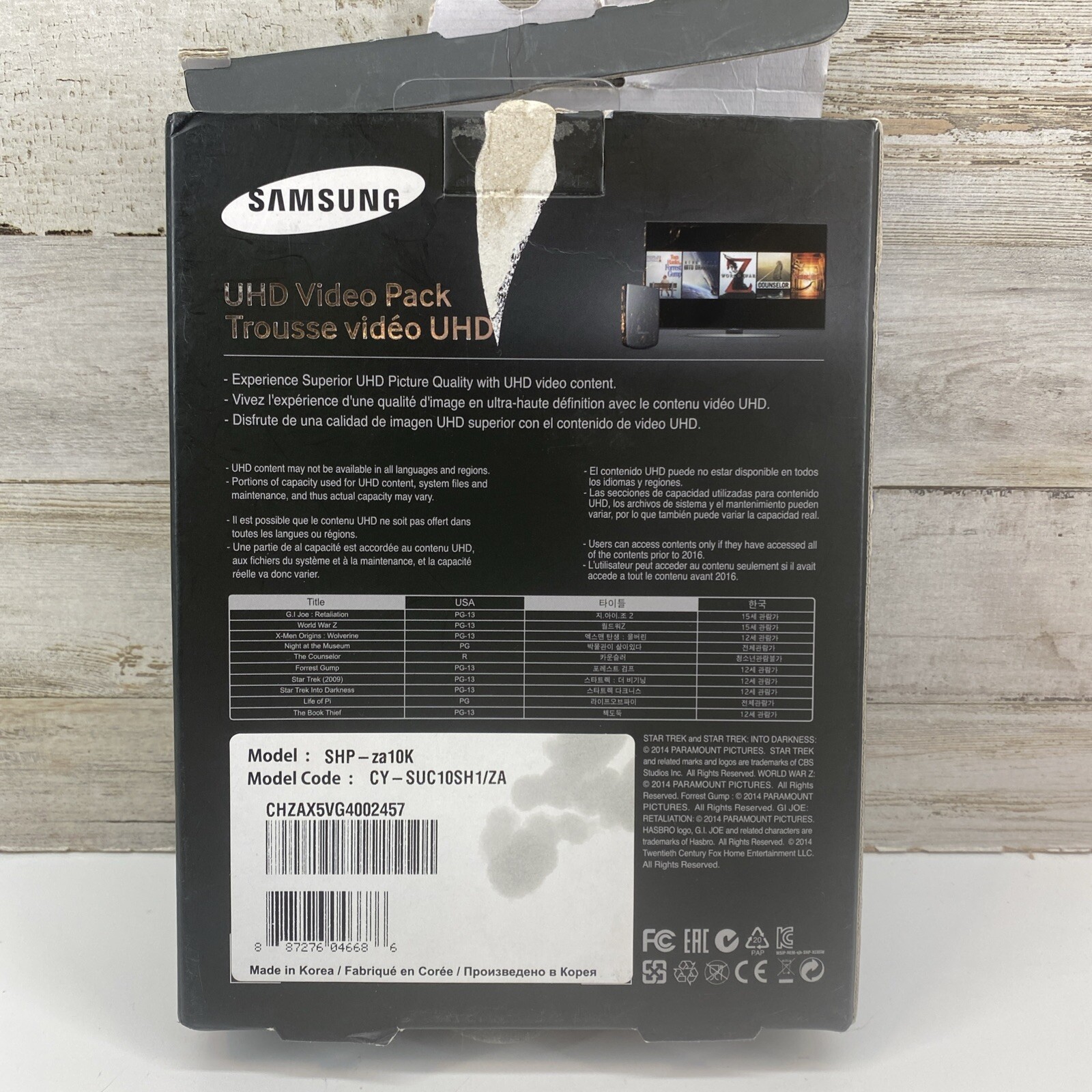 Samsung UHD Video Pack CY-SUC10SH1 – 2014 & 2015 TVs