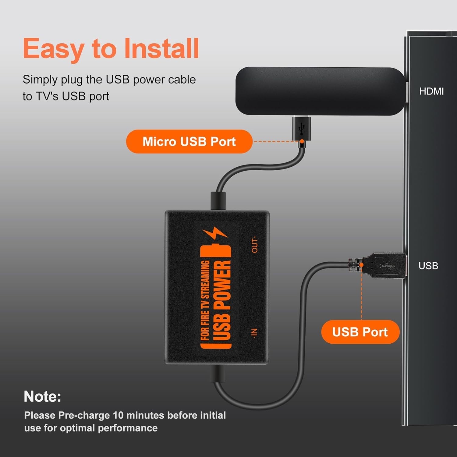 Versatile USB Power Adapter for Fire Stick – Works with All Streaming Devices