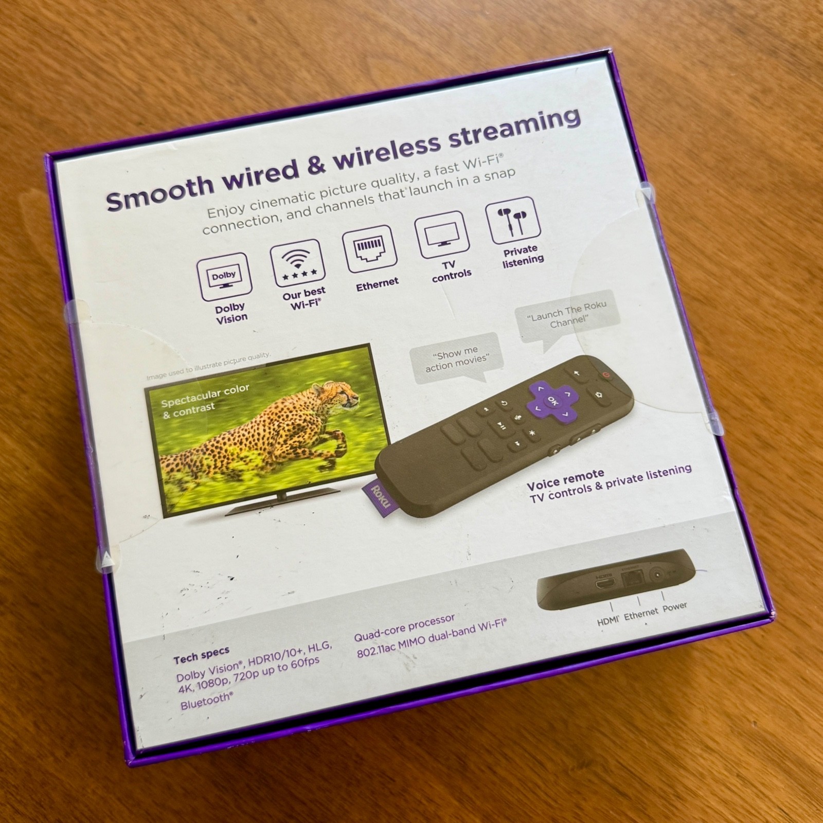 NEW Roku Ultra LT 4K HDR Dolby Vision Wi-Fi Ethernet HDMI Voice Remote Black
