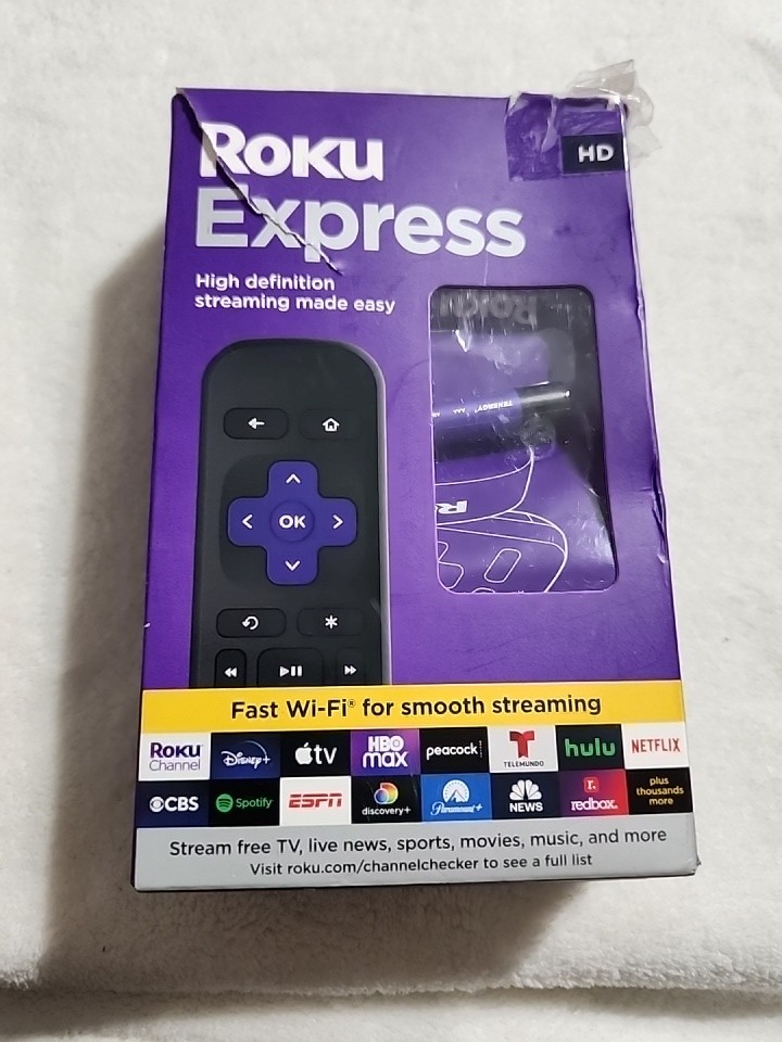 Roku Express Cable Remote – Black (3960R) Open box only Remote and Batteries