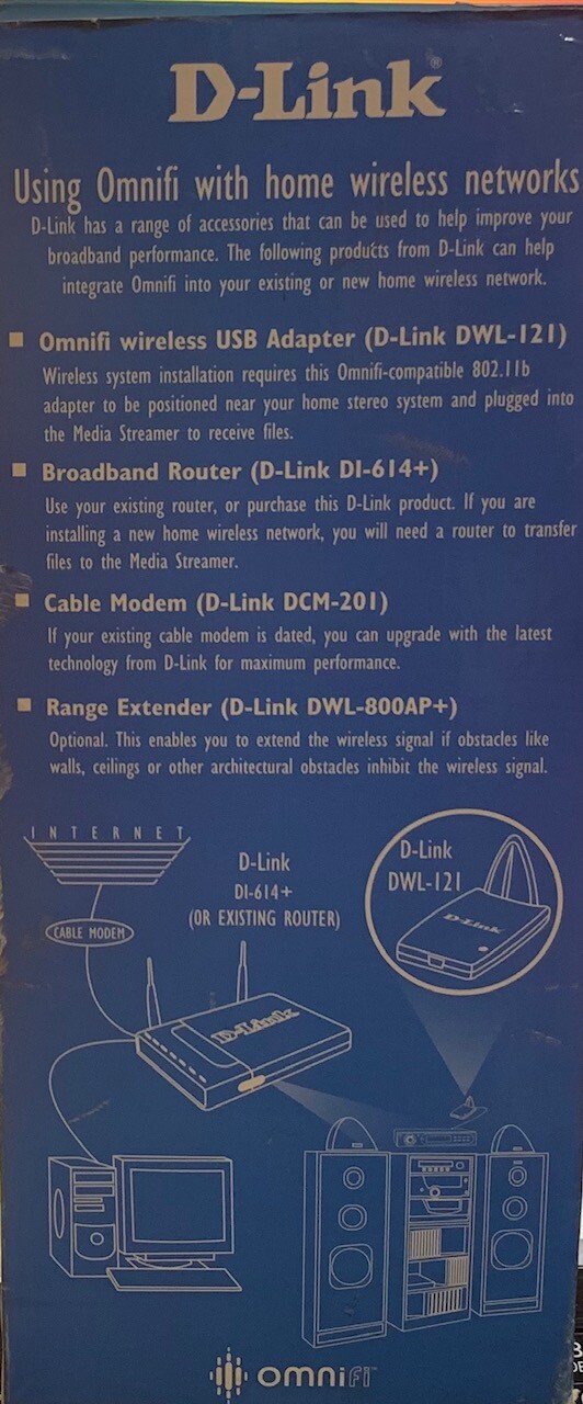 FOCKFORD OMNIFI D-LINK HOME DIGITAL MEDIA STREAMER MODEL# DMSI- DWL120R MP14210A