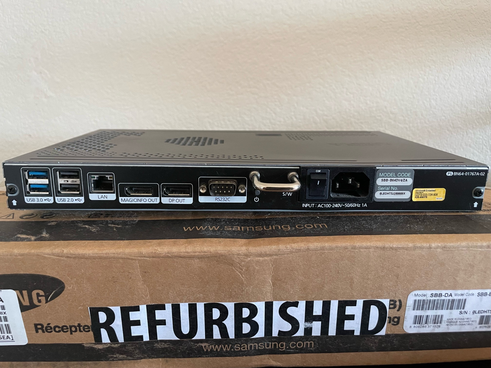Samsung Set-Back Box SBB-B64DV4/ZA for Video Walls and Digital Signage