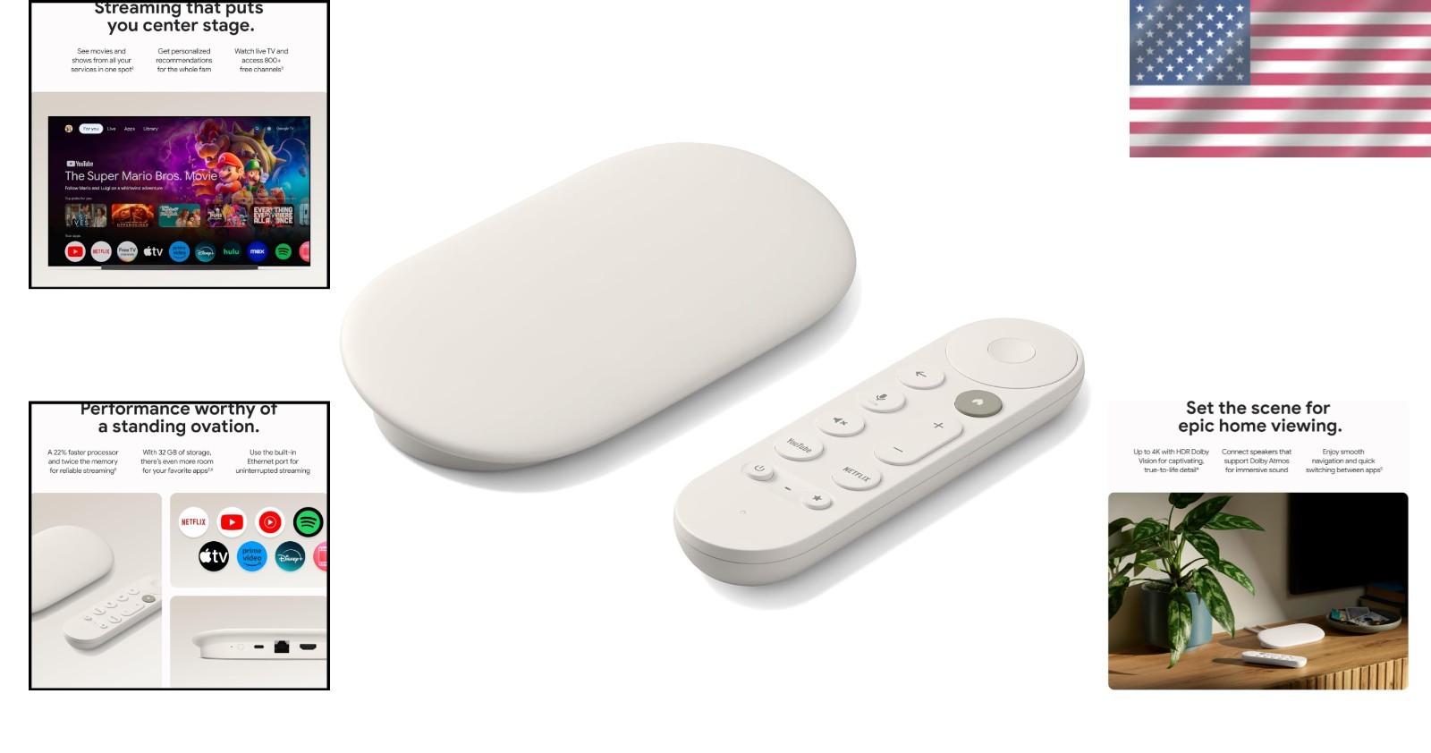 Fast Streaming 4K HDR TV Box – Voice Control Remote Included