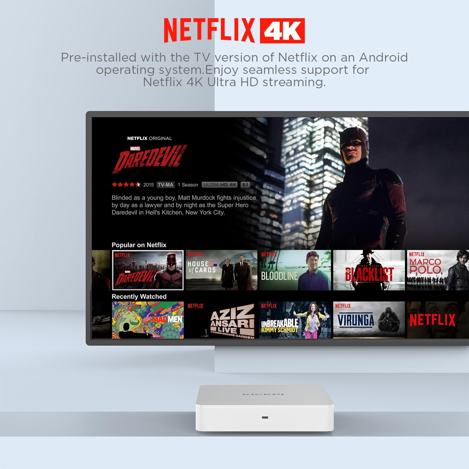 Android 11.0 TV Box, KP1 Google Certified TV Box(4K) 2GB RAM 32GB ROM with Vo…