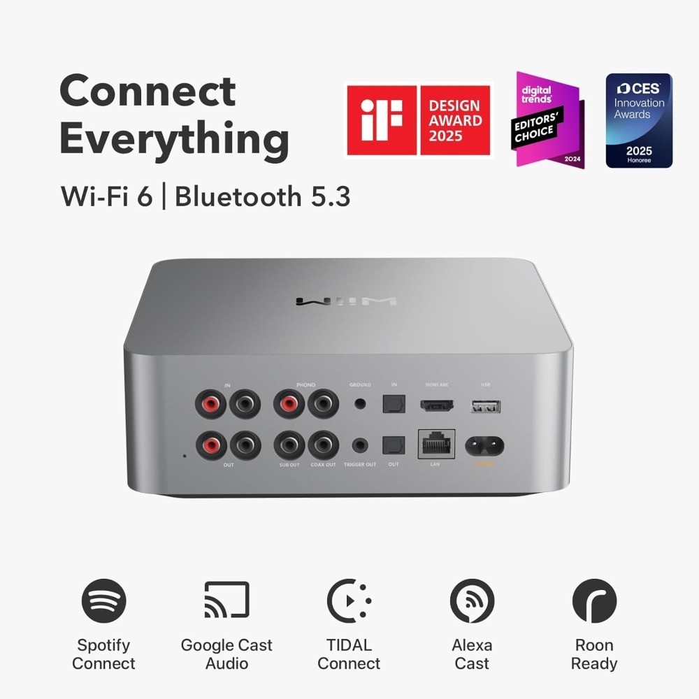 Digital Preamp with 3.5 Inch Touchscreen, Google Cast & Alexa Compatible, Stream