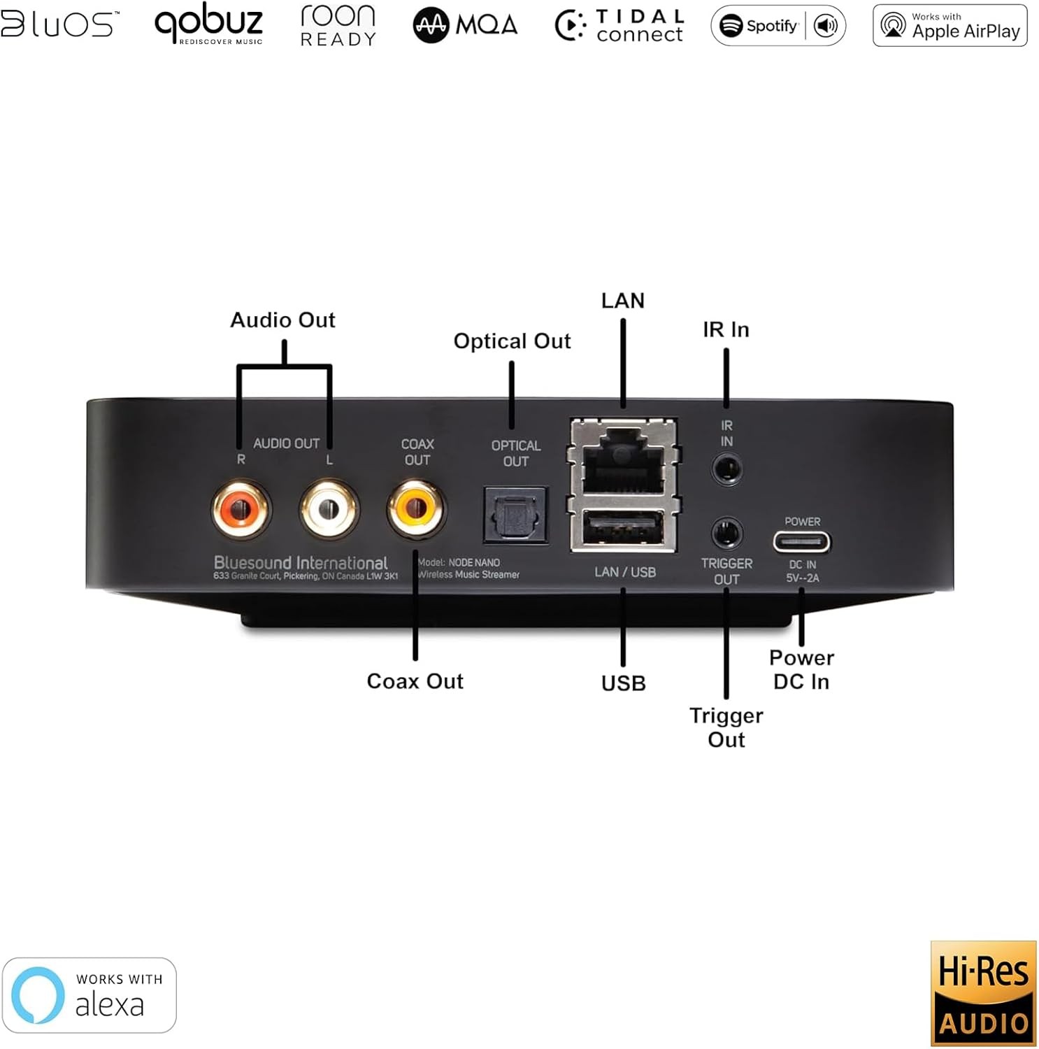 Bluesound Node Nano Wireless HiFi Streamer High Resolution Multi-Room
