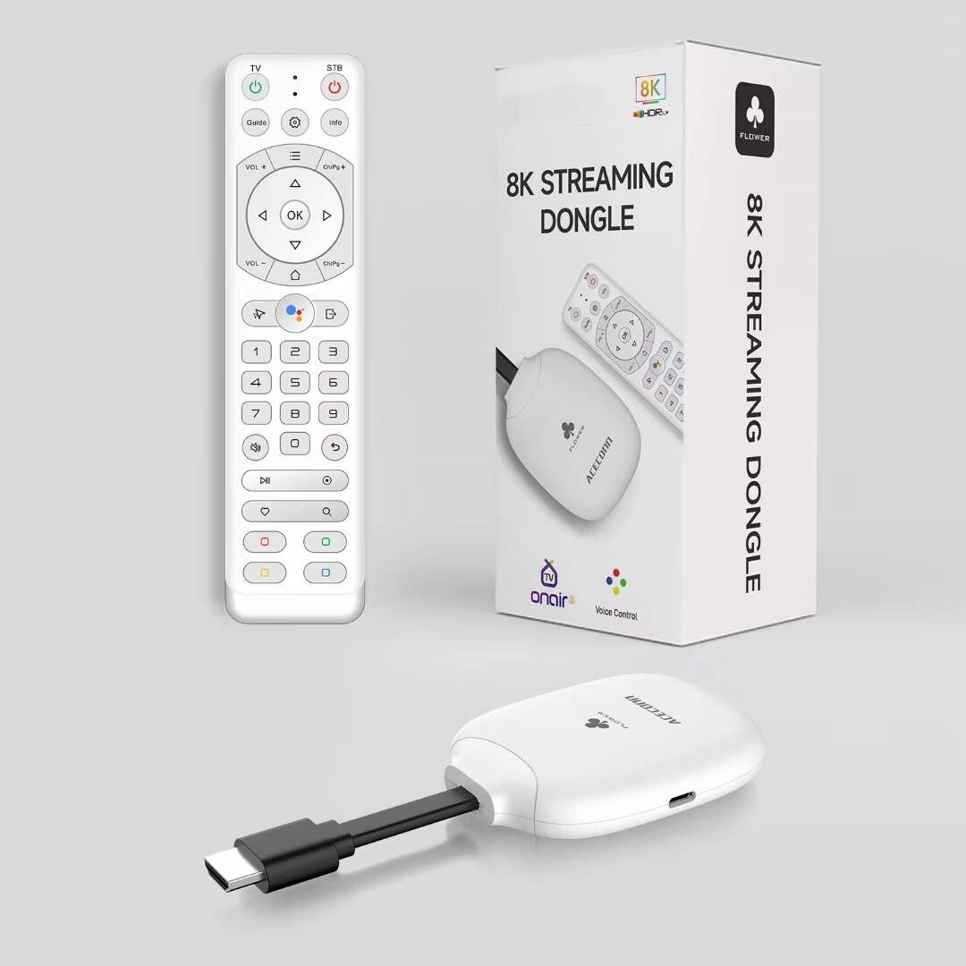 New 2024 TVPlus ACEROID FLOWER Dongle Android 11 2GB RAM 16GB ROM 8K dual band