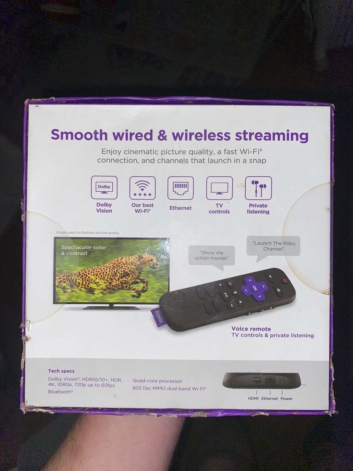 Roku Ultra LT (4801RW) VOICE REMOTE, HD 4K HDR BEST WI-FI & WIRED STREAMING-NEW!