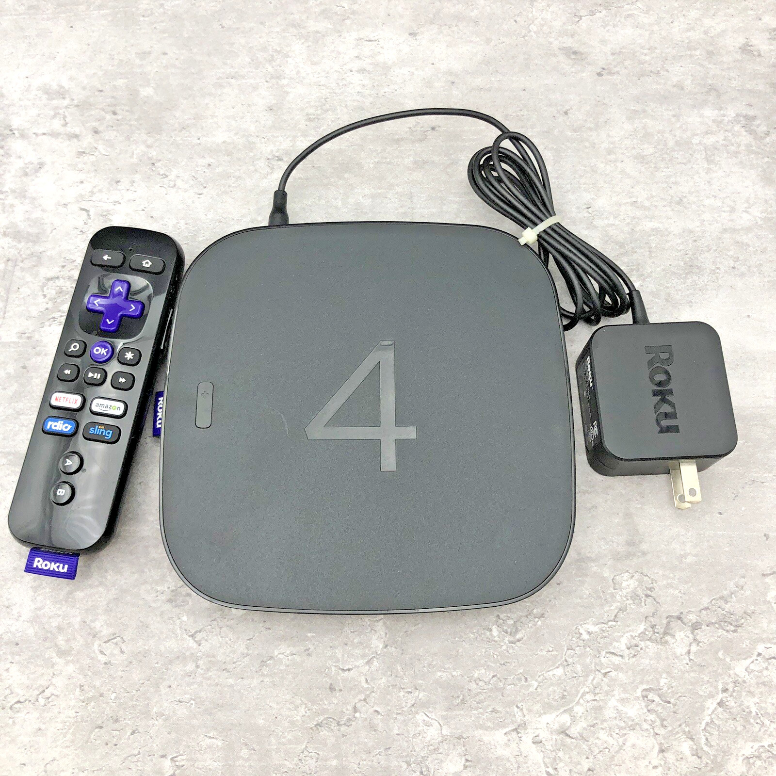 Roku 4 streaming 4400X with power supply, remote, HDMI cable ***TESTED***