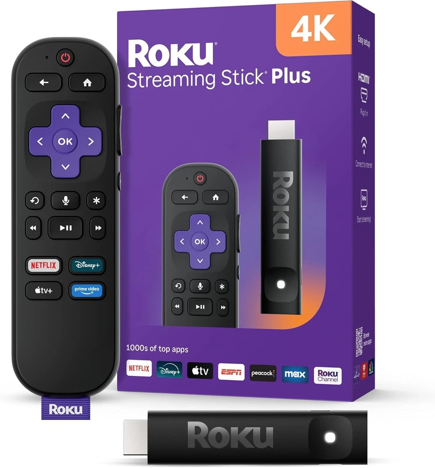 Roku Streaming Stick Plus 2025 4K & HDR Roku Streaming Device for TV with Voice