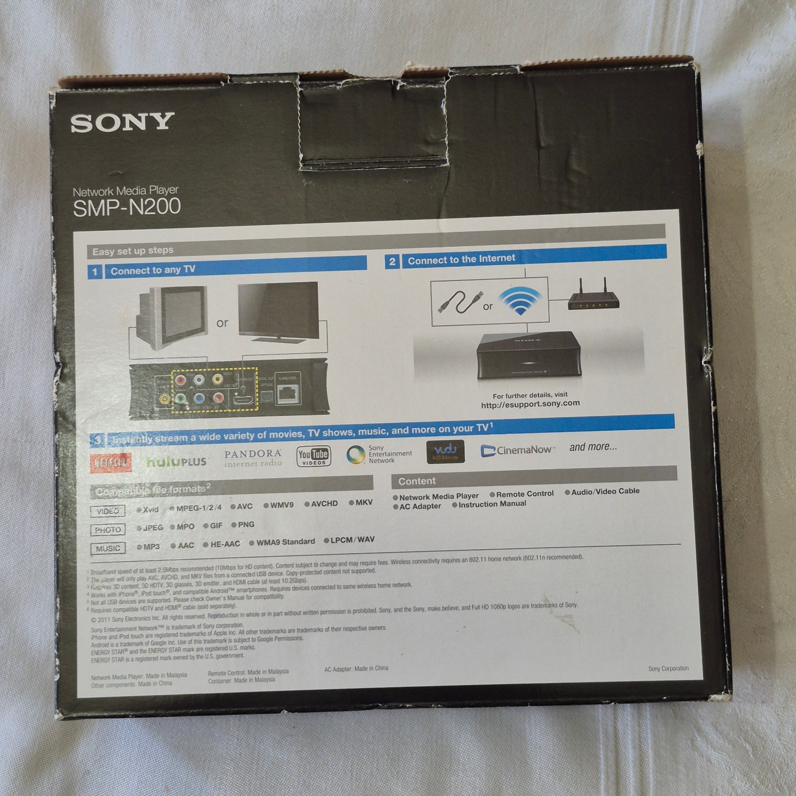 NEW – Sony SMP-N200 Streaming Network Media Player 1080p WiFi