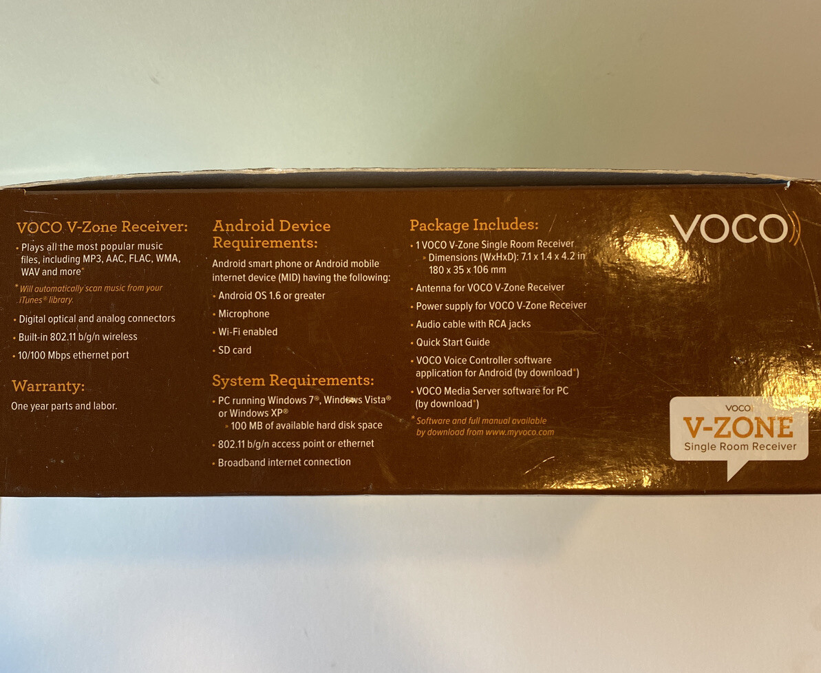 VOCO V-ZONE Wireless Music Receiver For Android PC And WiFi