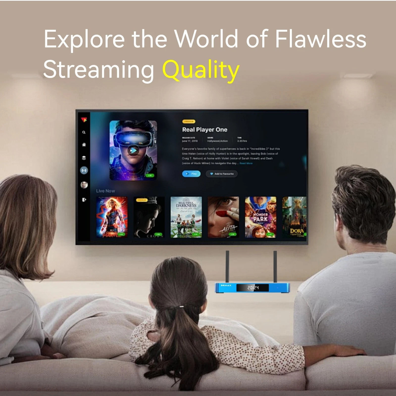 SuperBox S6 Max 6K Android TV Box Blue Dual Band WiFi 6 HDMI 64GB Dolby Digital