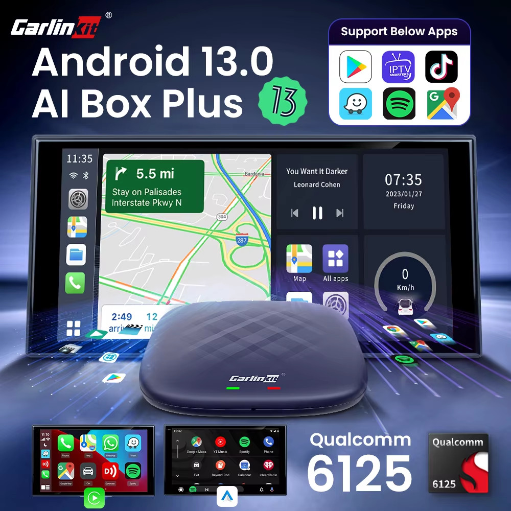 Wireless CarPlay & Android Auto Adapter for Android 13 with WiFi & Bluetooth