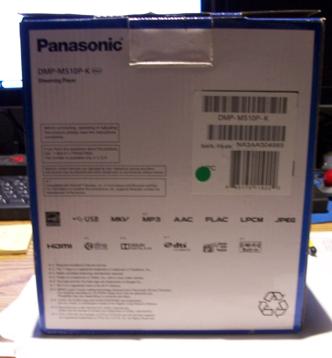 Panasonic DMP-MS10P-K Miracast Smart Streaming Player Netflix YouTube Box (NEW)