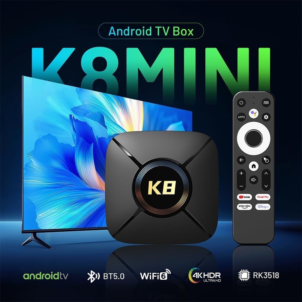 Android TV Box, Android Box 14.0 2GB RAM 32GB ROM Rk3518 Quad Core ARM Cortex…