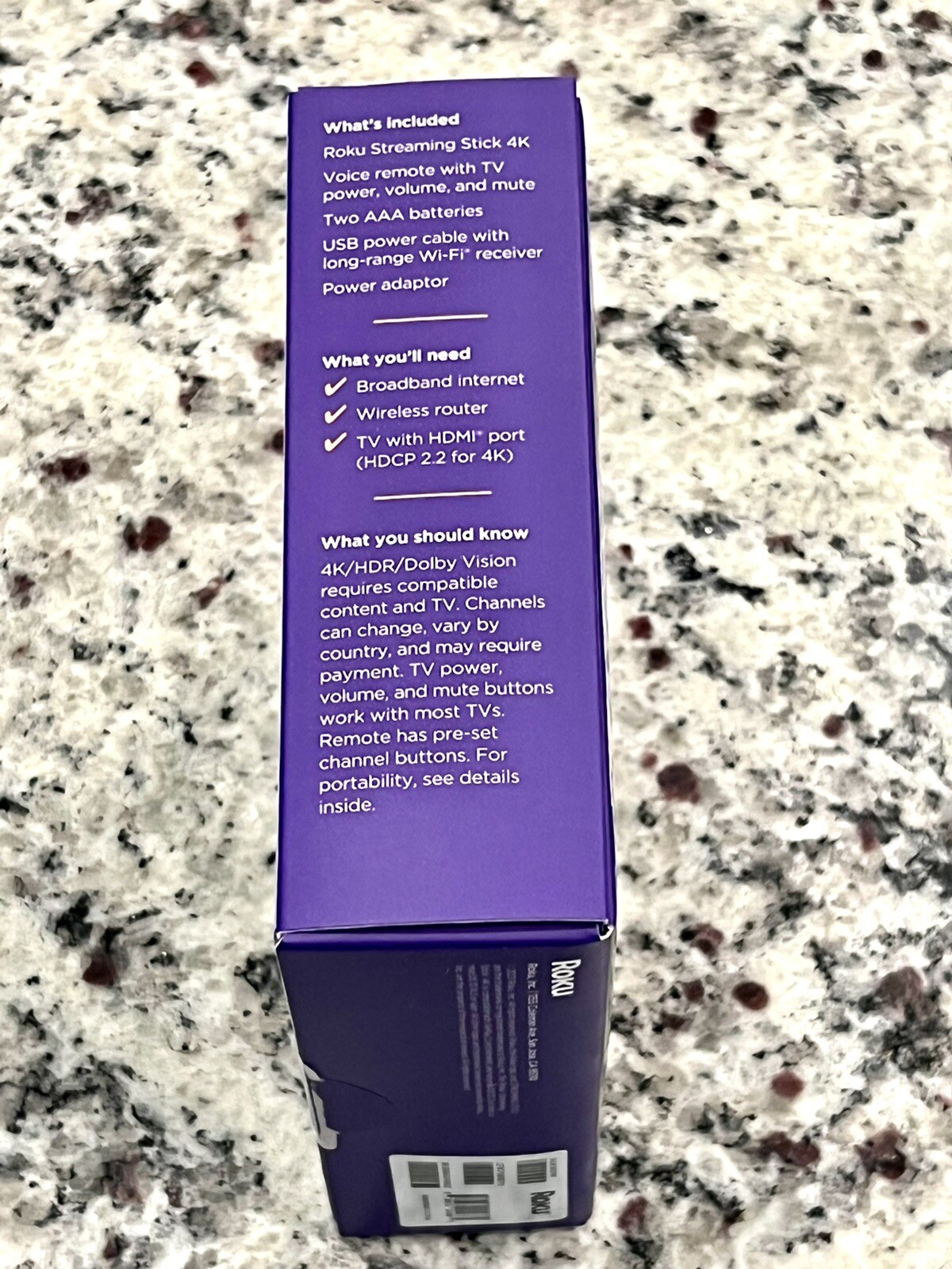 Roku Streaming Stick HD/4K/HDR Streaming 3820RW Long-range Wireless Voice