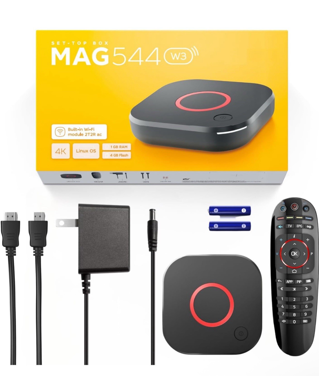 MAG544w3 TV Set-Top Box – 4K HDR TV Streaming Device with Amlogic S905Y4 Chip…