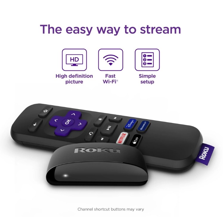 Roku 3960RW Express HD Streaming Device – with High-Speed HDMI Cable, Simple