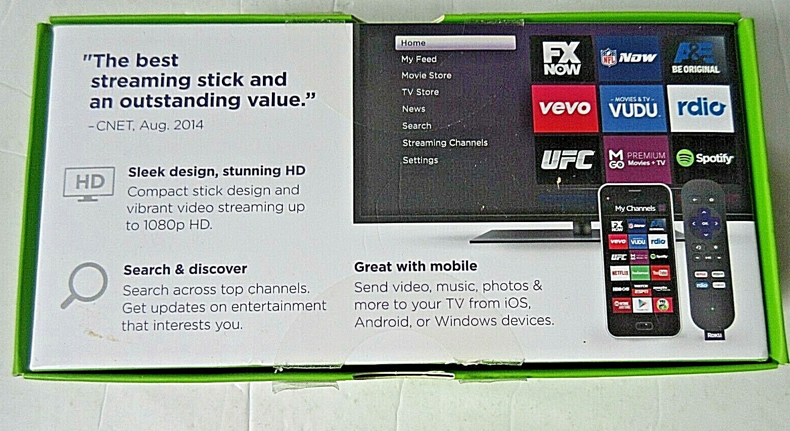 ROKU STREAMING STICK 3500R HDMI WITH REMOTE + CHARGER + USB