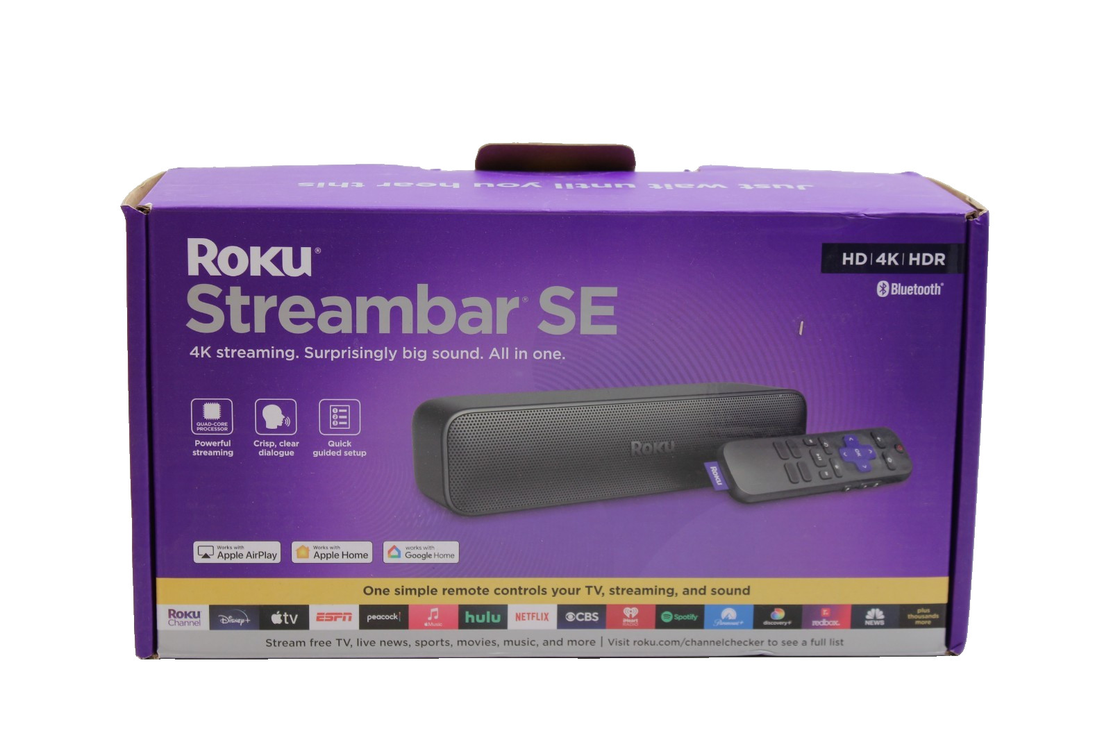 Roku Stream bar SE, a 2-in-1 Sound bar and 4K Streaming Device UNTESTED