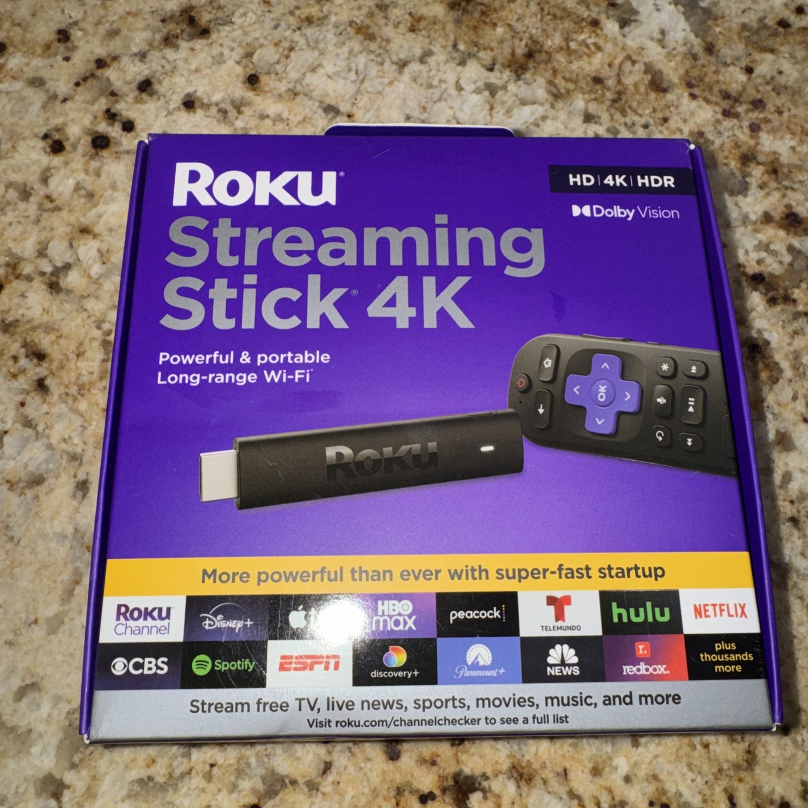 Roku Streaming Stick 4K/HDR/Dolby Vision Streaming Device with Roku Voice Remote