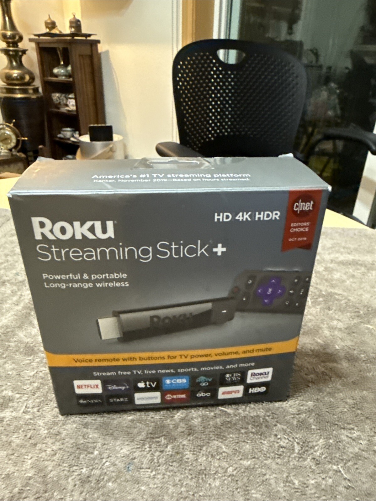 Roku Streaming Stick Plus 3810R – 4K Streaming Media Player with Voice Remote