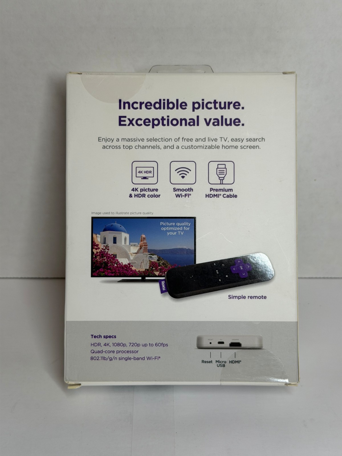 Roku Premiere HD 4K/HDR Streaming Player Netflix HULU – White B7