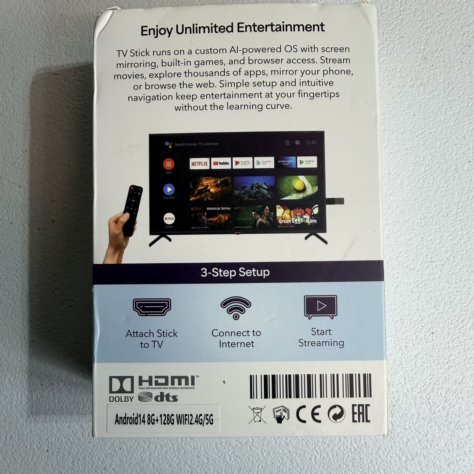 TV Stick 4K MAX, 1080 P. Full HD – NEW IN BOX – CHROMECAST BUILT IN