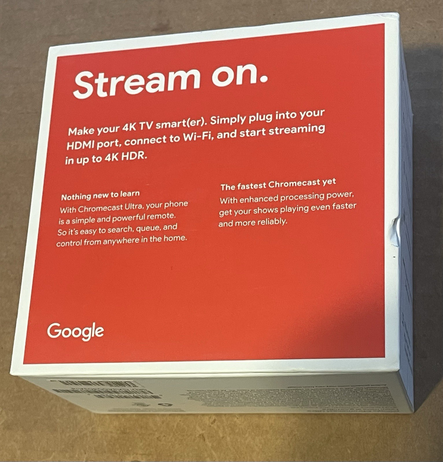 GOOGLE CHROMCAST ULTRA 4K HDR MEDIA STEAMER NC2-6A5-D