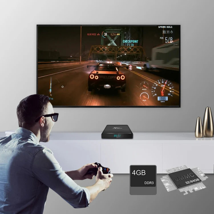 X96 Air 8K Smart TV BOX Android 9.0 Media Player with Remote Control, Quad-core