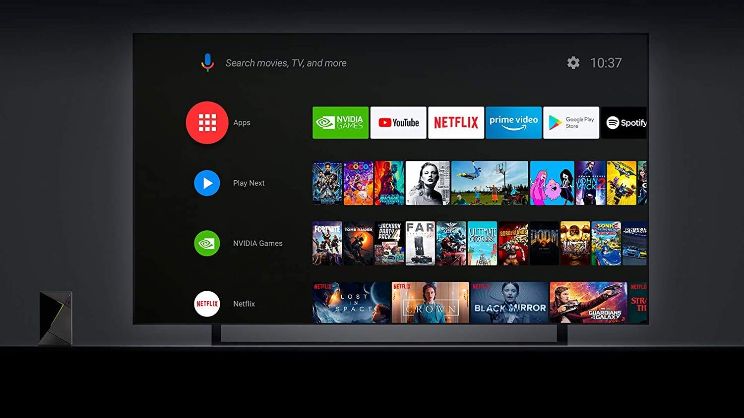 Nvidia Shield Android Tv Pro Streaming Media Player 4K Hdr Movies Live Sports