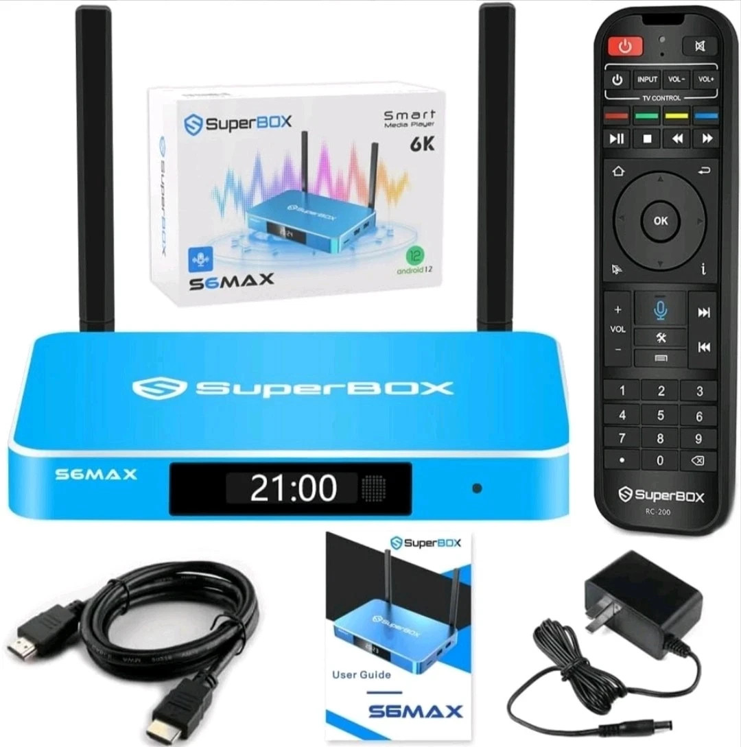 SUPERBOX S6 MAX MEDIA STREAMER – 1700 CHANNELS – NFL, NBA,MLB, NHL, NCAA, PPV
