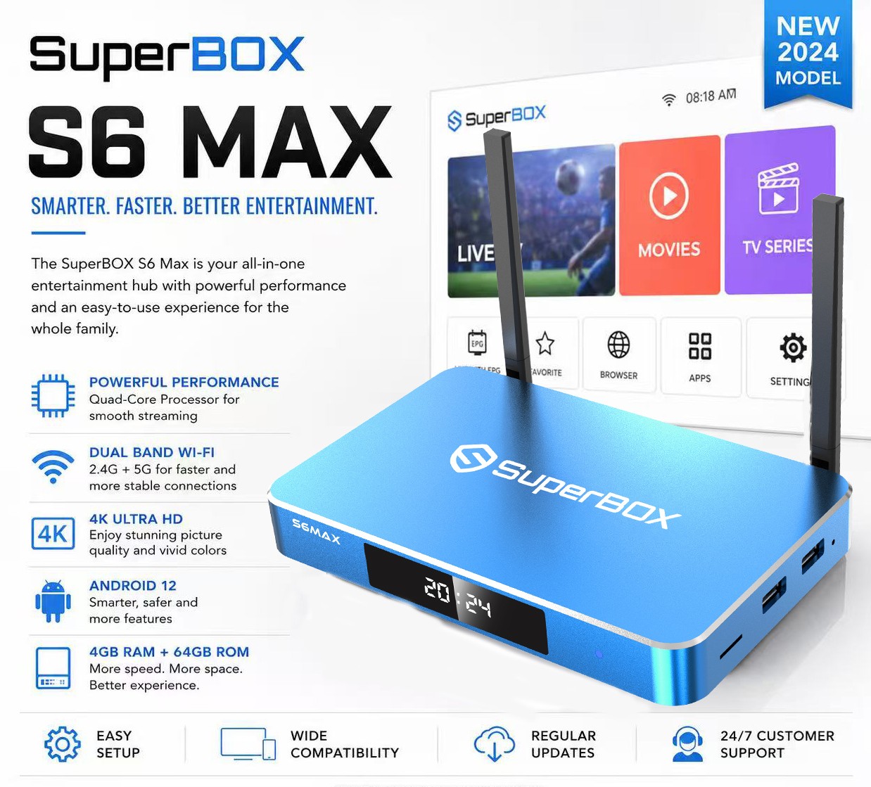 SuperBox S6 Max TV BOX Speech Control Quality Guarantee 100% Free Ship