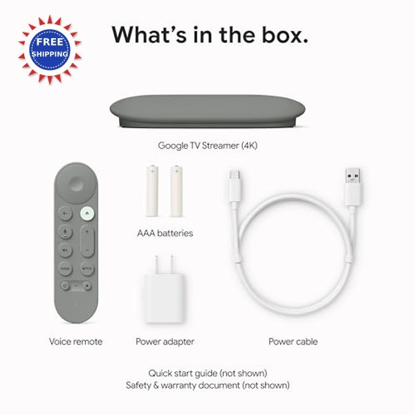 Google TV Streamer 4K Fast Streaming Entertainment Voice Search Remote Watch
