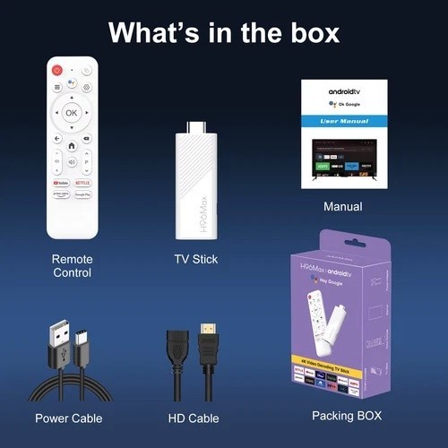 H96 MaxH313 Android 10 TV Stick 4K UHD Smart Media Player WiFi 6 BT5.0 Voice NEW