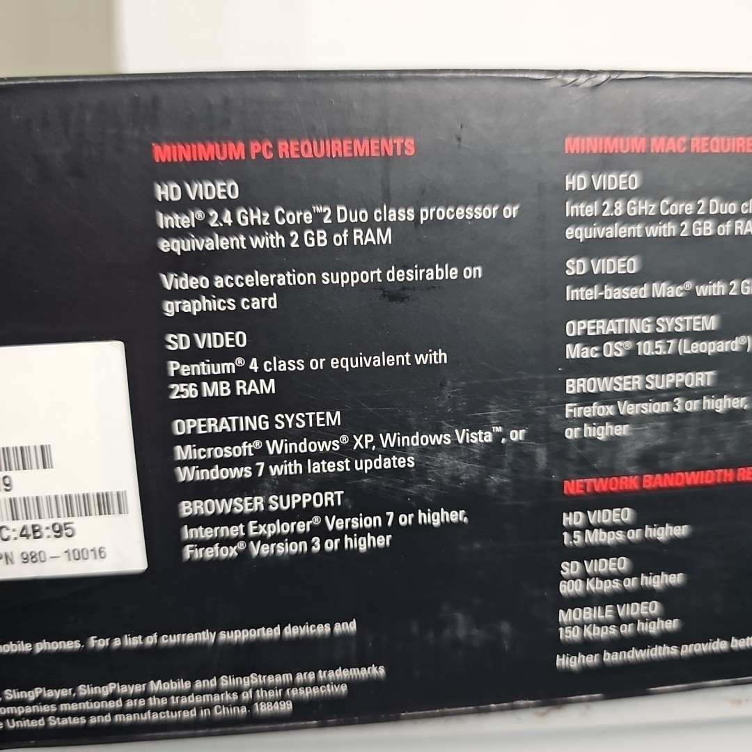 Slingbox PRO-HD SB300-100 Media Streamer 1080i Multiple Inputs Built-In TV Tuner