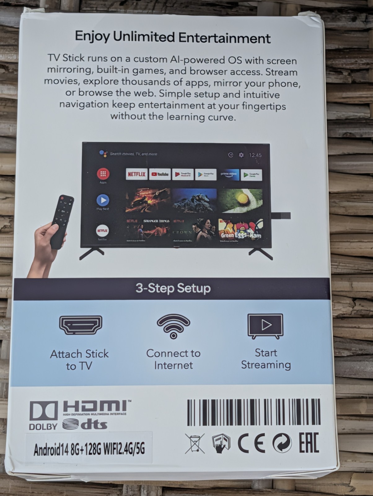 Smart TV Stick 4K UHD Chromecast Built in Android TV Google Assistant Remote