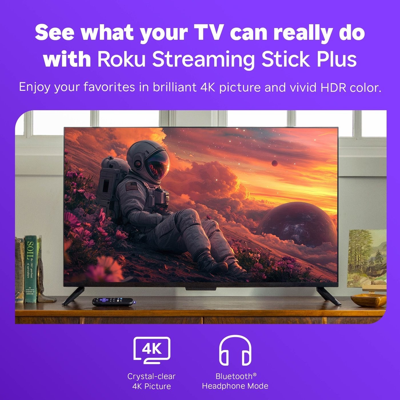 NEW-Roku Streaming Stick Plus 4K & HDR Roku Streaming Device for TV with Voice