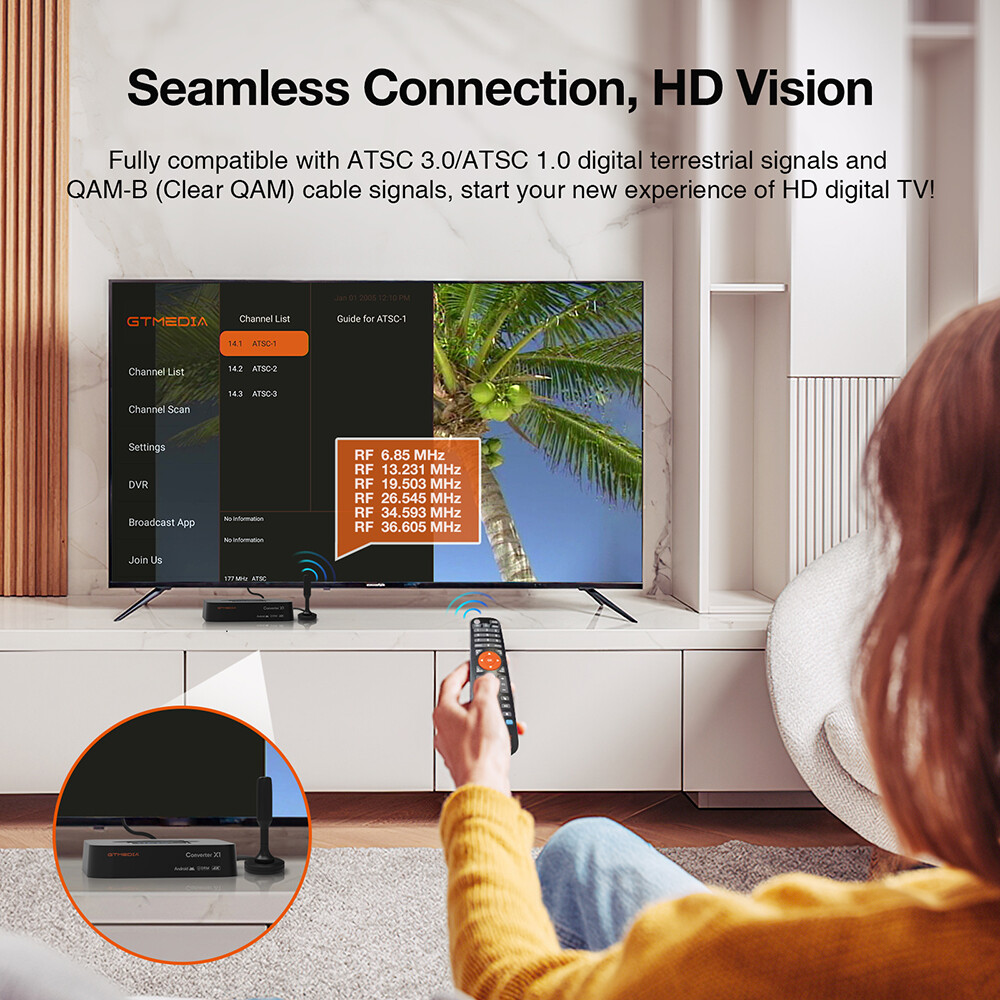 4K ATSC 3.0 Android Smart TV Box Offline DRM Converter Nextgen TV DVR Record US