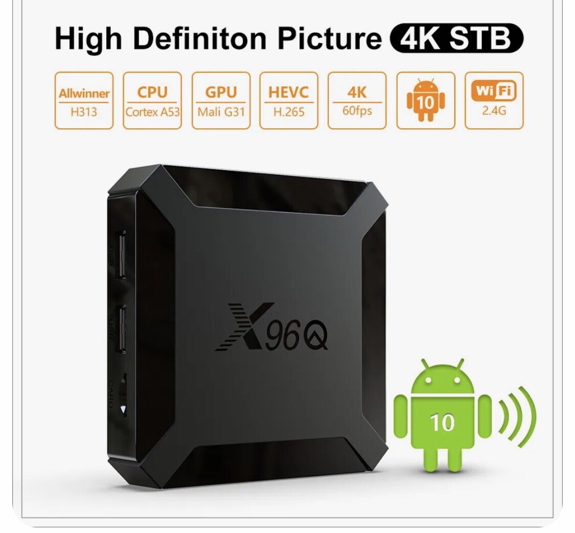 Android 10.0 TV Box X96Q Quad Core HD 4K Player Mini PC 2.4G WiFi FREE SHIPPING