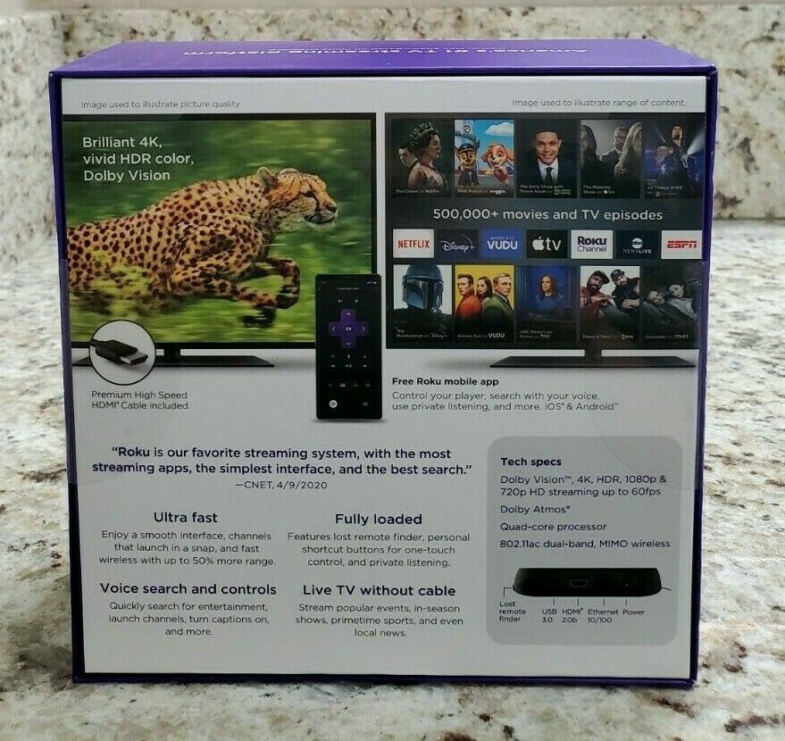 ROKU ULTRA 4K UHD Media Player Dolby Vision Atmos 4800R – Sealed NEW