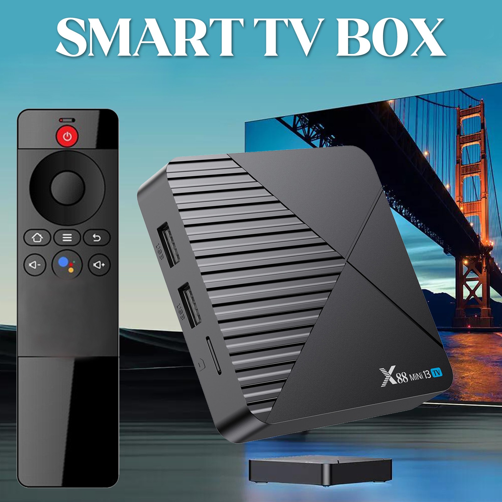 1PC Smart TV Box Android 13.0 WIFI 6 RK3528 Quad Core 8K UHD Media Stream PlayMy