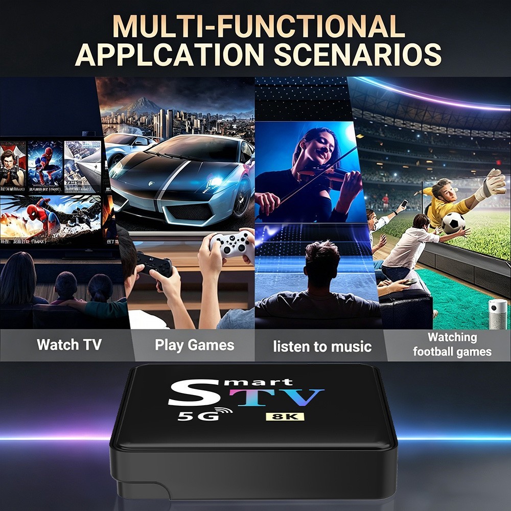 Android 11 Smart TV Box 2GB+16GB 8K HDR WiFi6 BT Voice Remote OTA Media Streamer