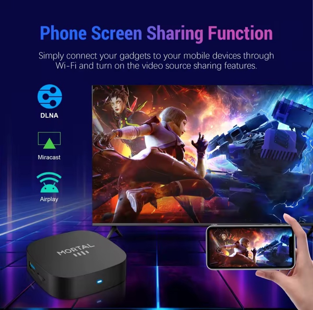 New Android 16 Mortal RK3518 TV Box 8K Voice Control 8GB /128GB T1 HDR WiFi 6
