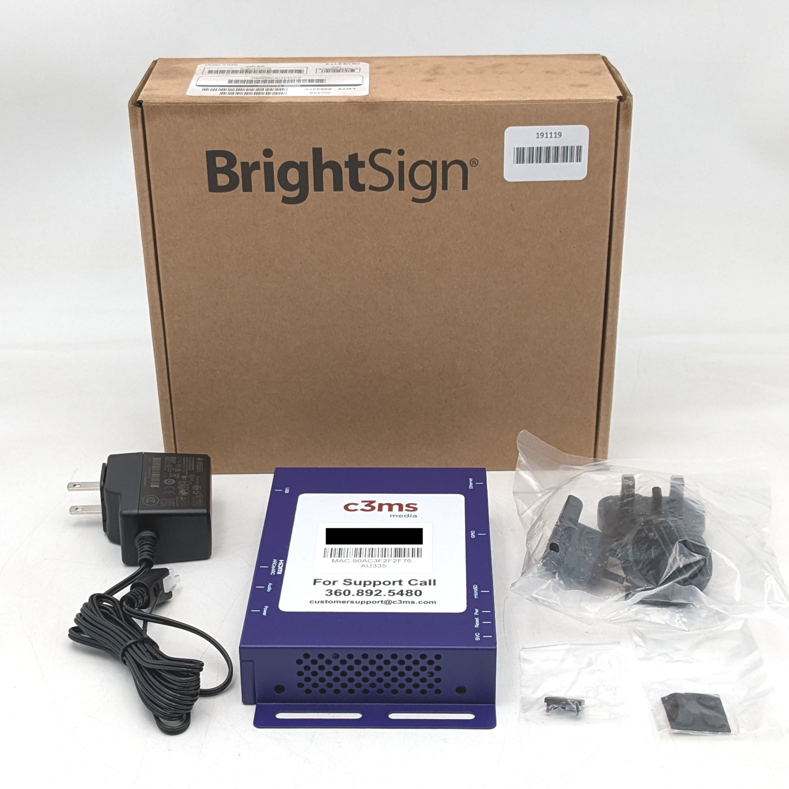 BrightSign C2MS Media AU335 ARC/eARC Digital/Analog Audio Player 12V